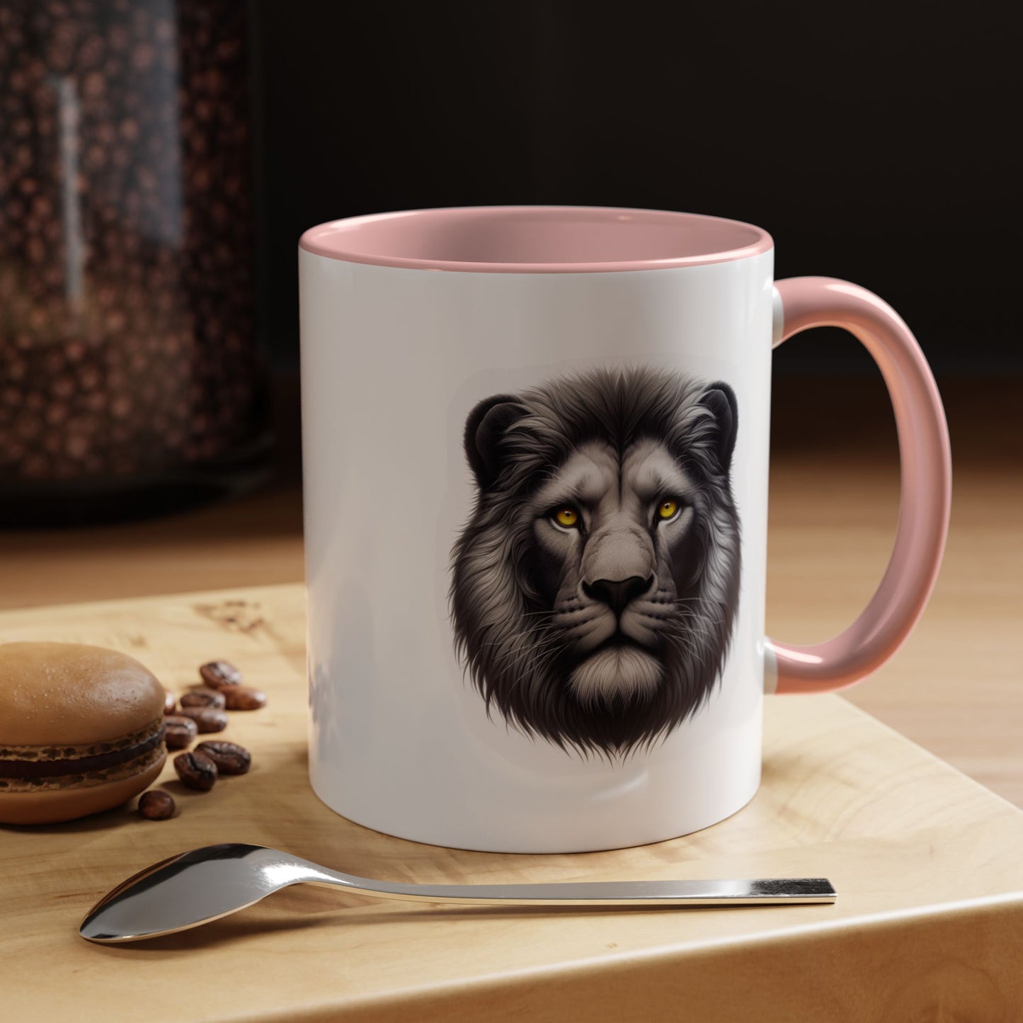 Lion Face with Golden Eyes | Accent Coffee Mug (11, 15oz)