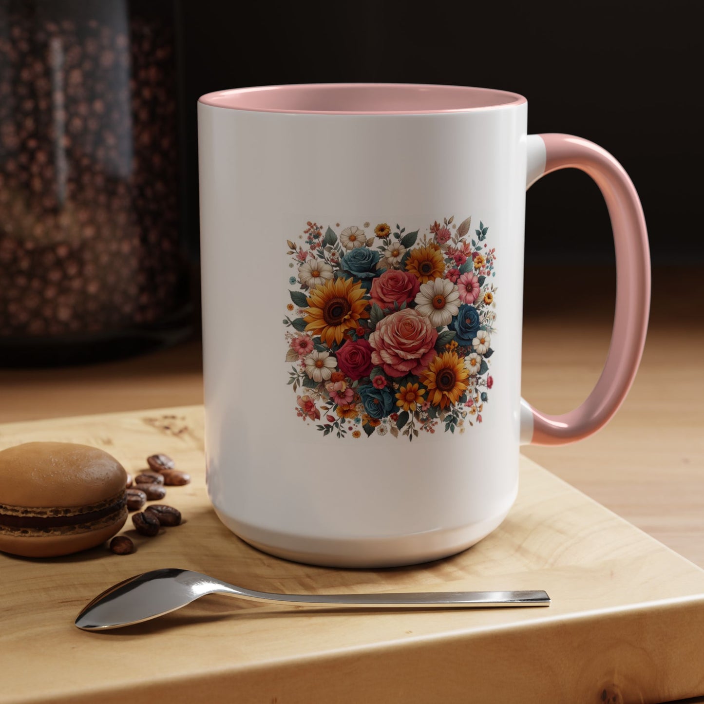 Fleurs multicolores | Tasse à café Accent (11, 15 oz)