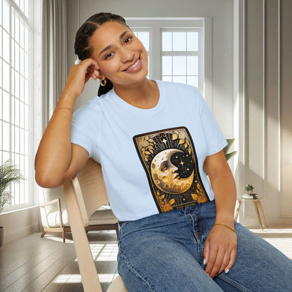 La carte de tarot de la lune | T-shirt doux unisexe