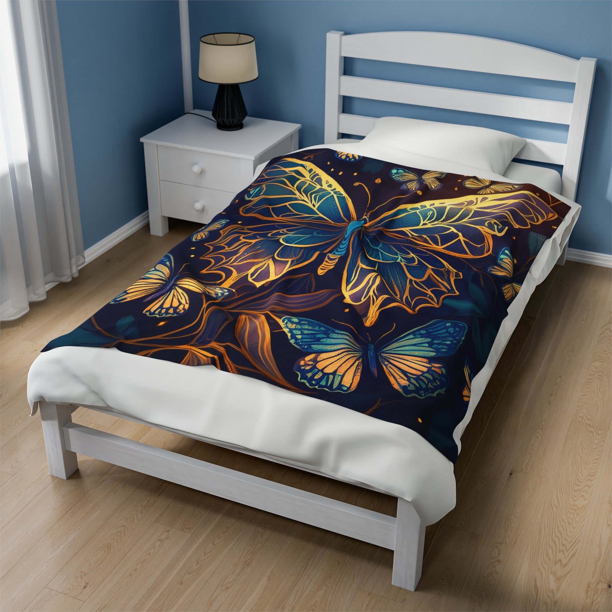 Butterflies With Hues | Velveteen Plush Blanket