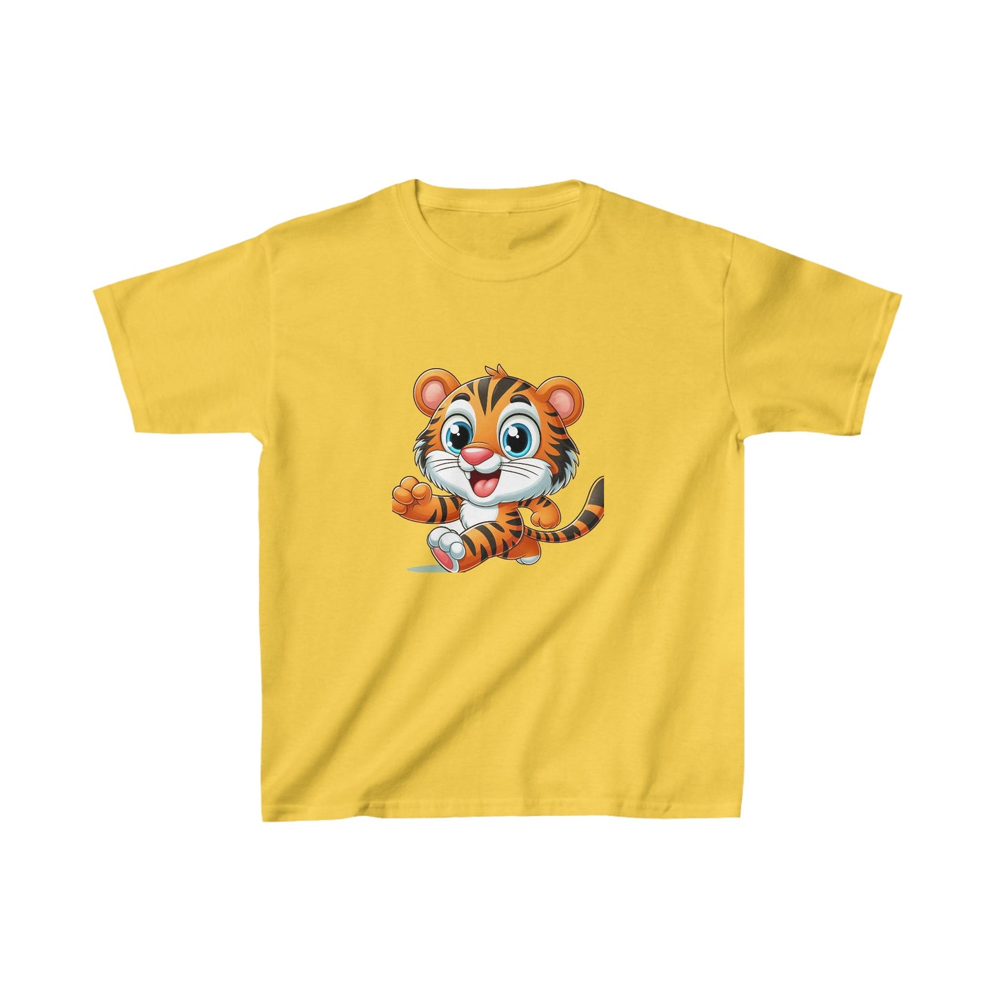 Bébé tigre en train de courir | T-shirt en coton épais™ pour enfants