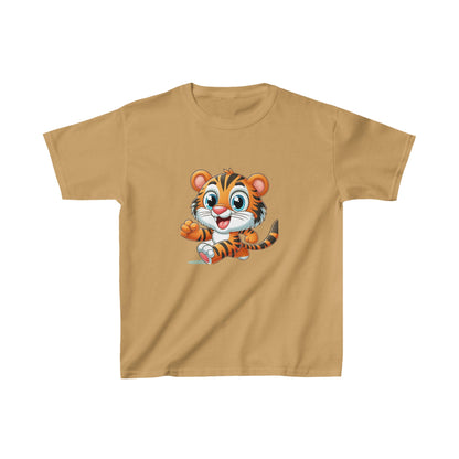 Bébé tigre en train de courir | T-shirt en coton épais™ pour enfants