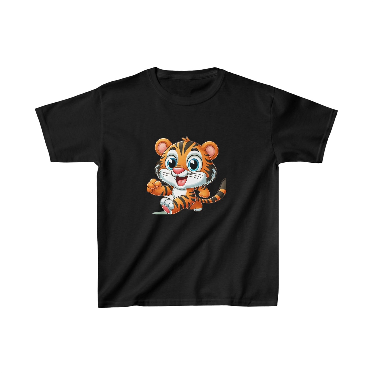 Bébé tigre en train de courir | T-shirt en coton épais™ pour enfants