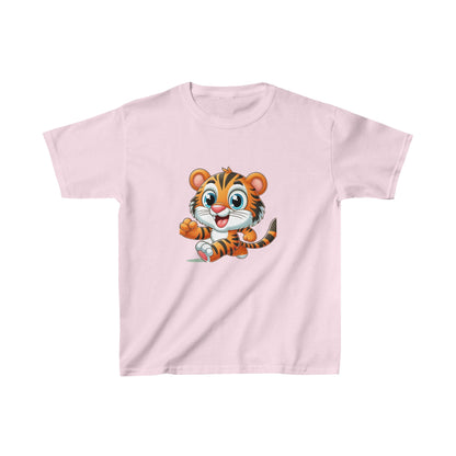 Bébé tigre en train de courir | T-shirt en coton épais™ pour enfants