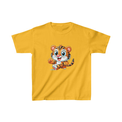 Bébé tigre en train de courir | T-shirt en coton épais™ pour enfants