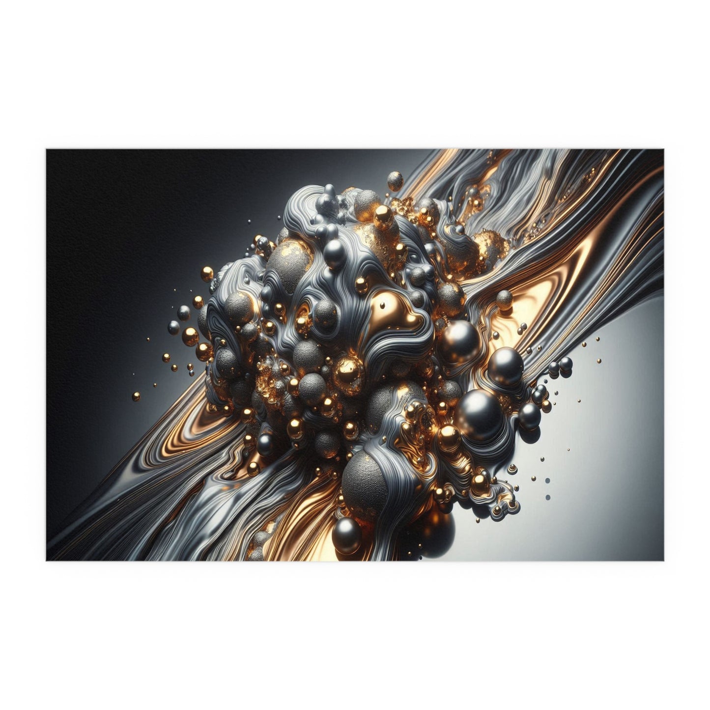 Gold, Silver Fusion | Duality of Life | Indoor and Outdoor Silk Poster