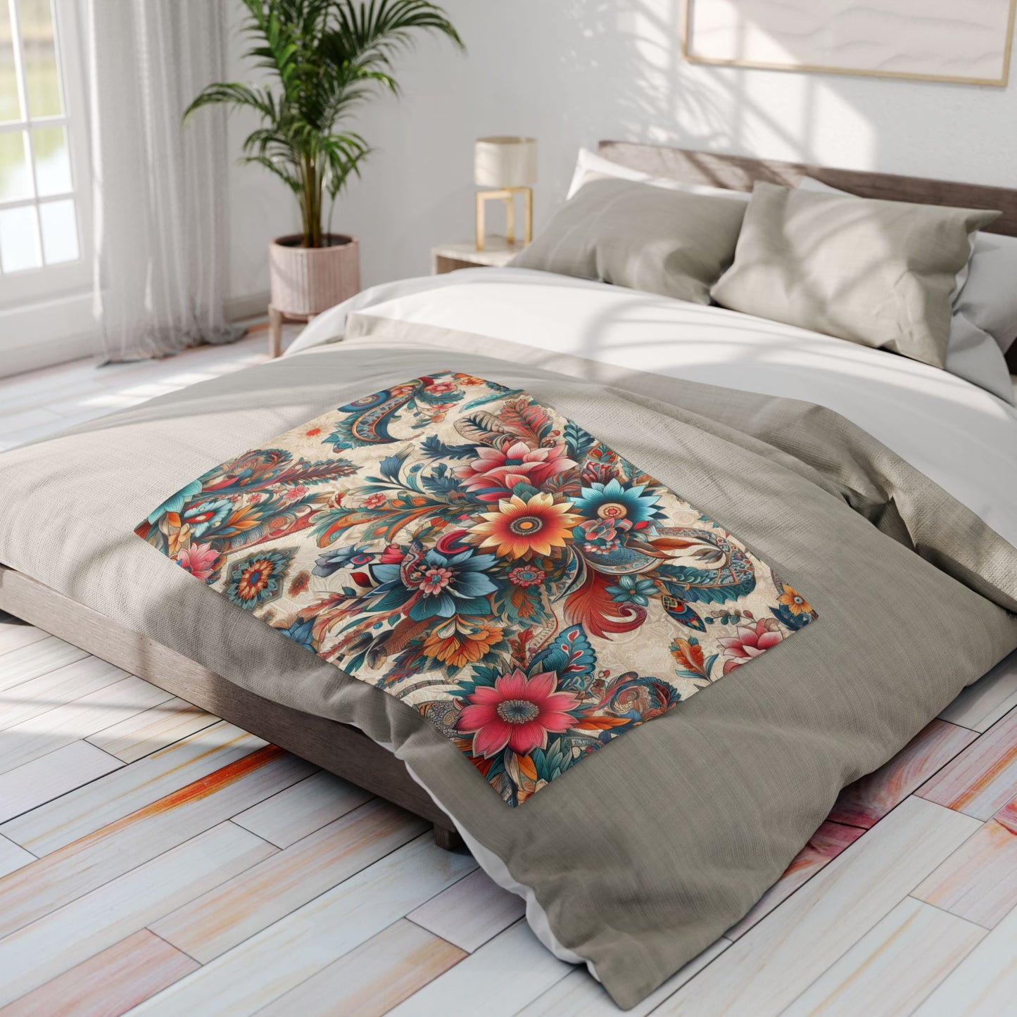 Multicolored Flower Pattern | Arctic Fleece Blanket