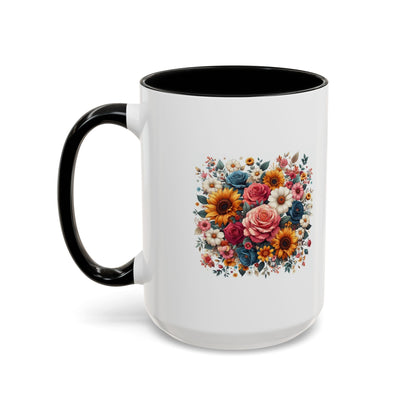 Fleurs multicolores | Tasse à café Accent (11, 15 oz)