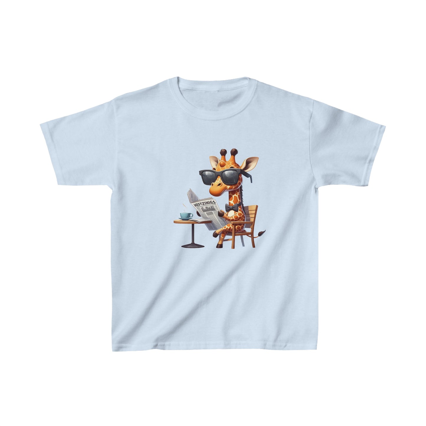 Giraffe reading newspaper | Kids Heavy Cotton™ Tee