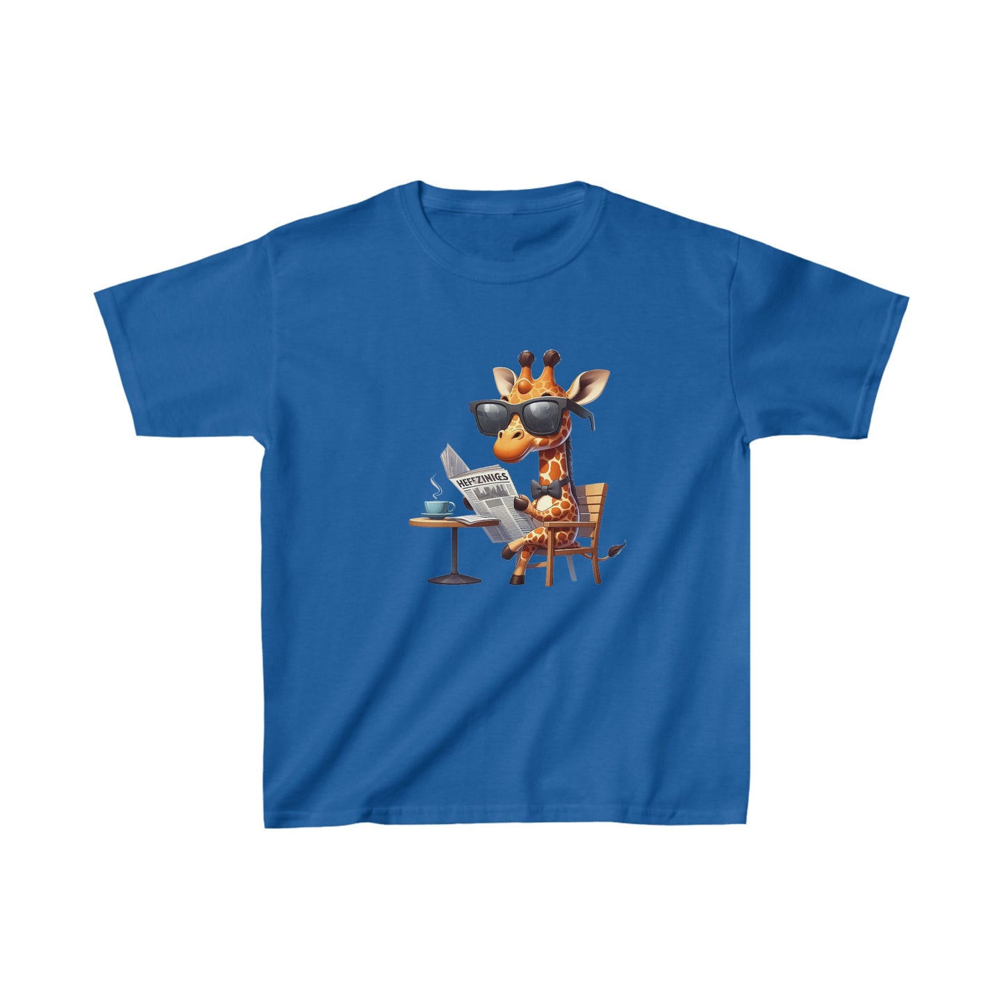 Giraffe reading newspaper | Kids Heavy Cotton™ Tee