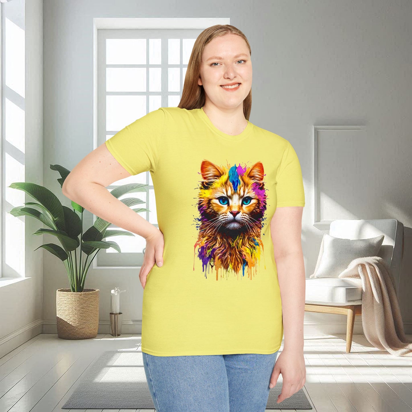 Chat vibrant | T-shirt doux unisexe