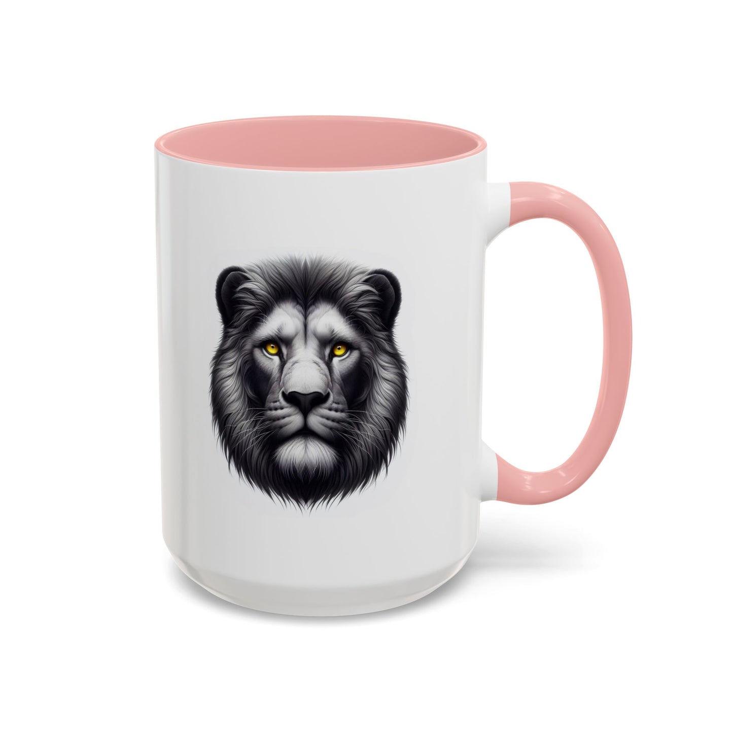 Lion Face with Golden Eyes | Accent Coffee Mug (11, 15oz)