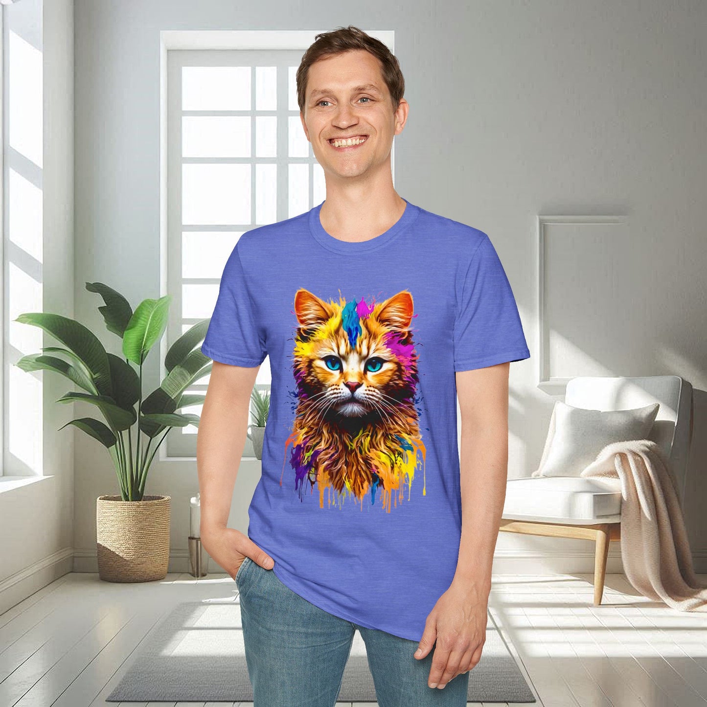 Chat peint | T-shirt doux unisexe