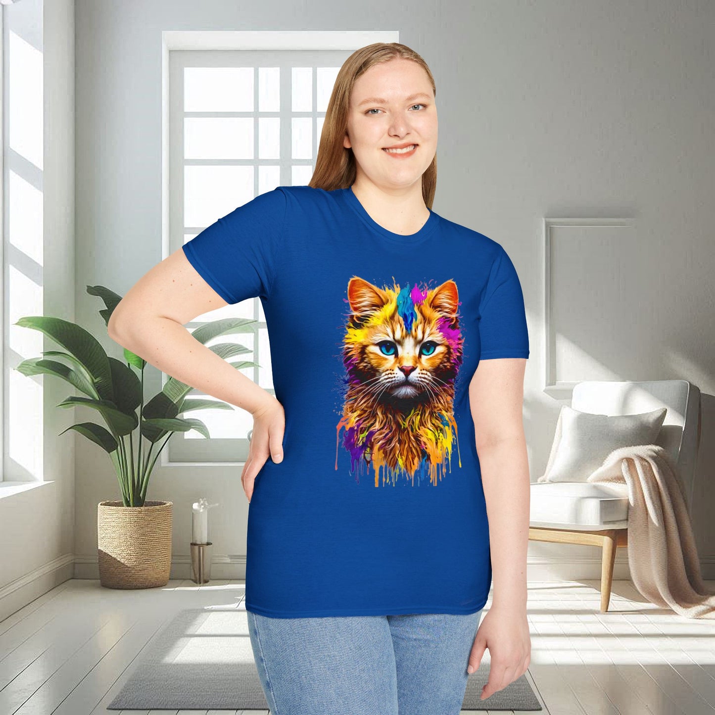 Chat peint | T-shirt doux unisexe