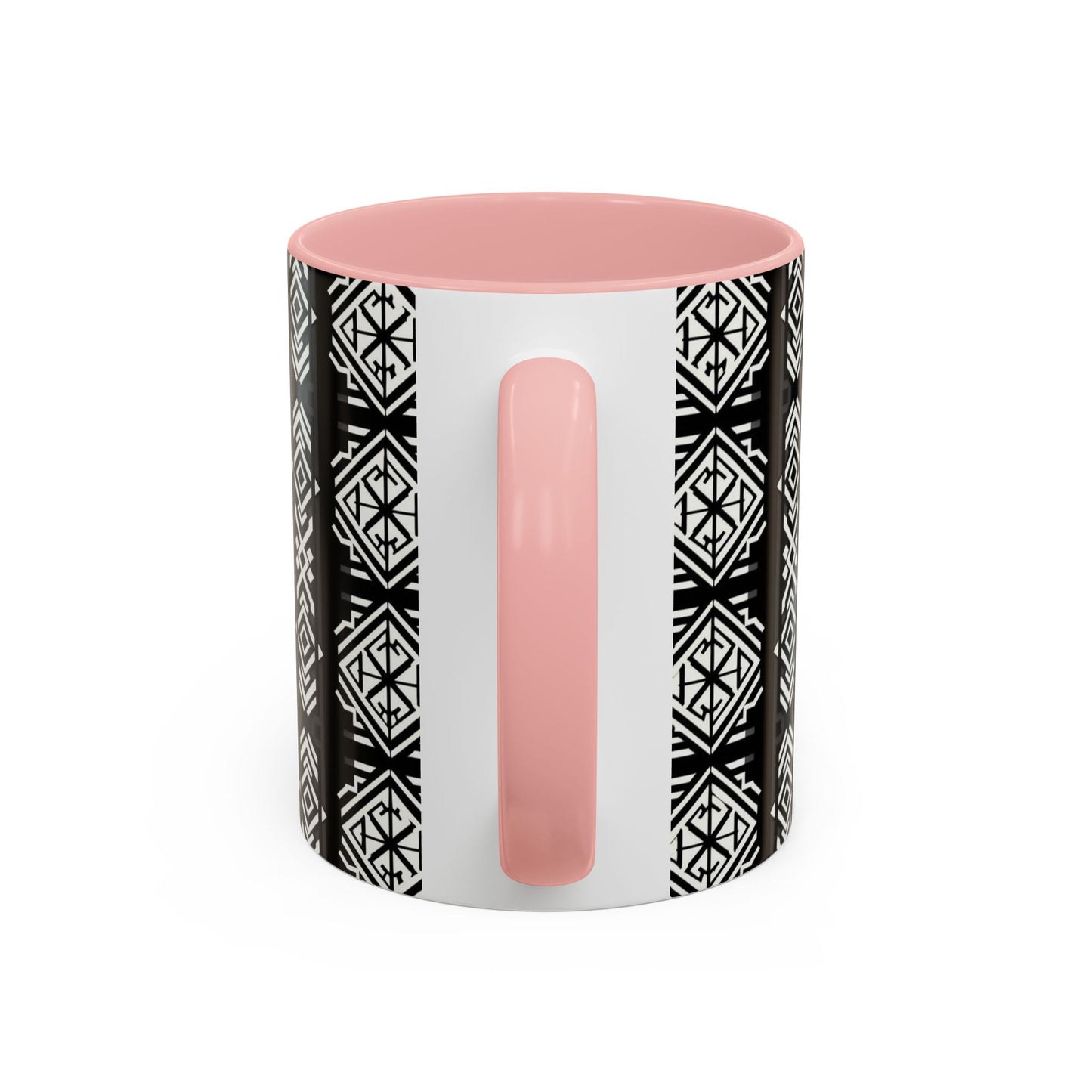 Black, White Geometric Pattern | Accent Coffee Mug (11oz)