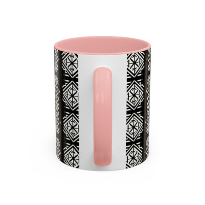 Black, White Geometric Pattern | Accent Coffee Mug (11oz)