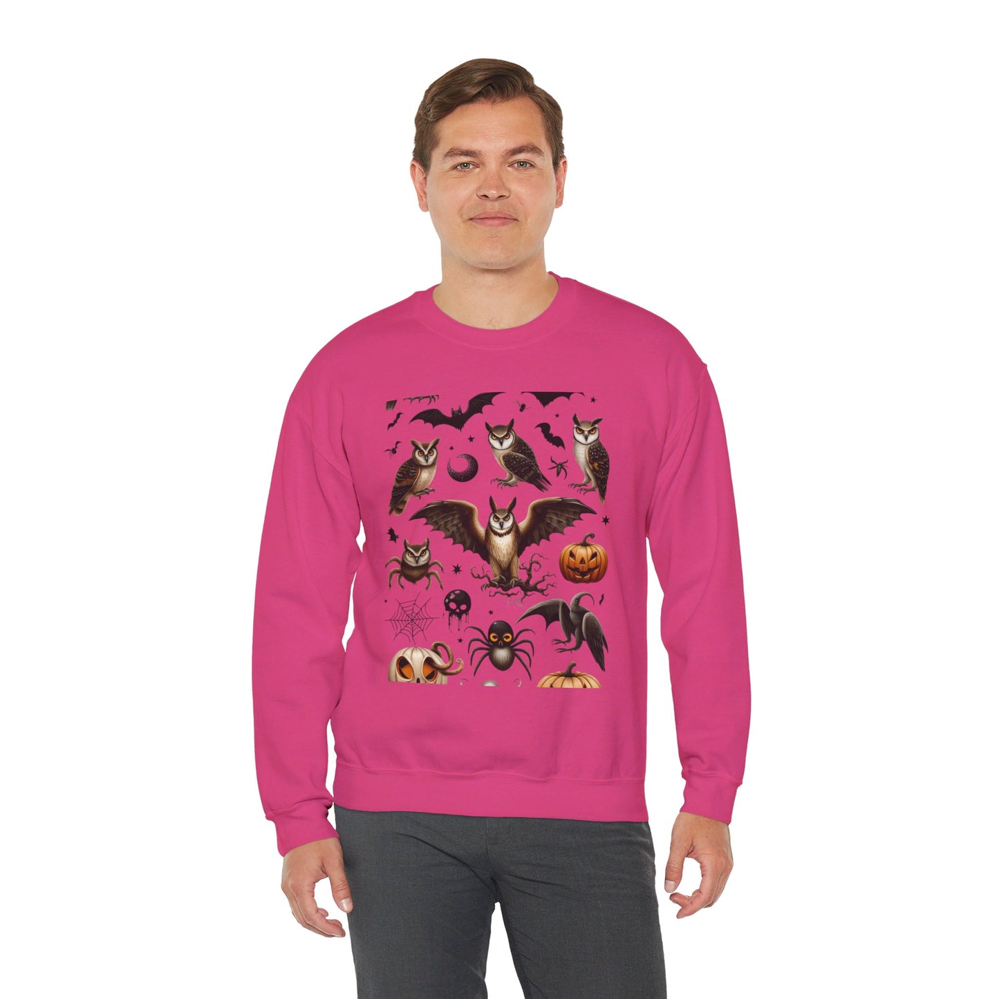 Sudadera unisex de cuello redondo y mezcla pesada Scary Creatures