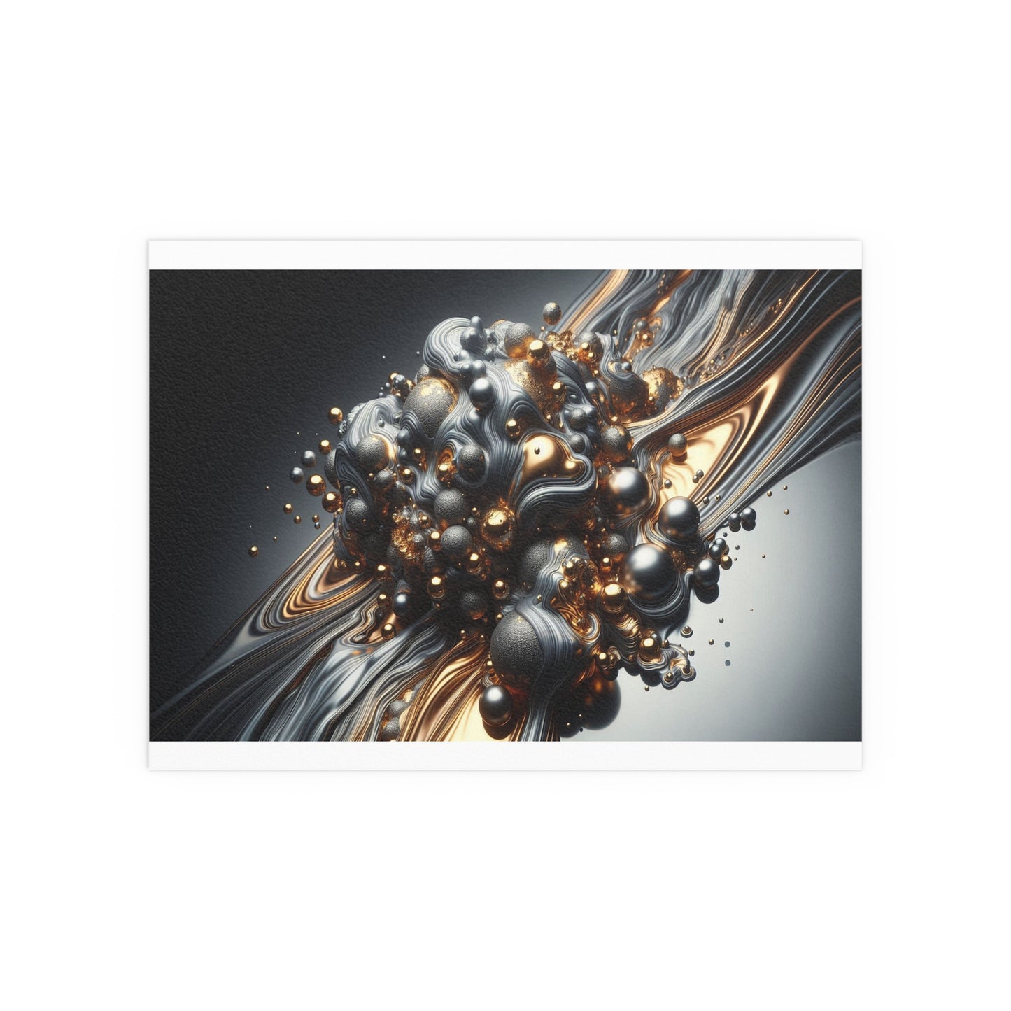 Gold, Silver Fusion | Duality of Life | Indoor and Outdoor Silk Poster