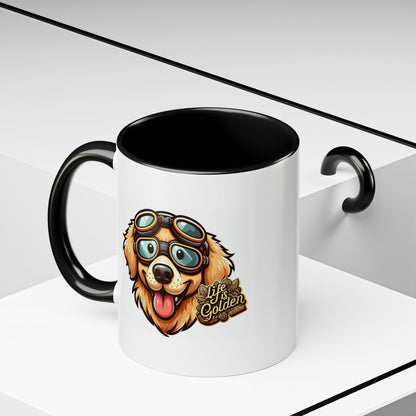 Life is Golden with a Golden Retriever | Accent Coffee Mug (11, 15oz)