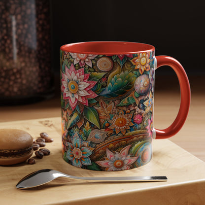 Floral Pattern | Accent Coffee Mug (11oz)