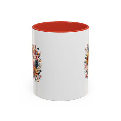 Fleurs multicolores | Tasse à café Accent (11, 15 oz)