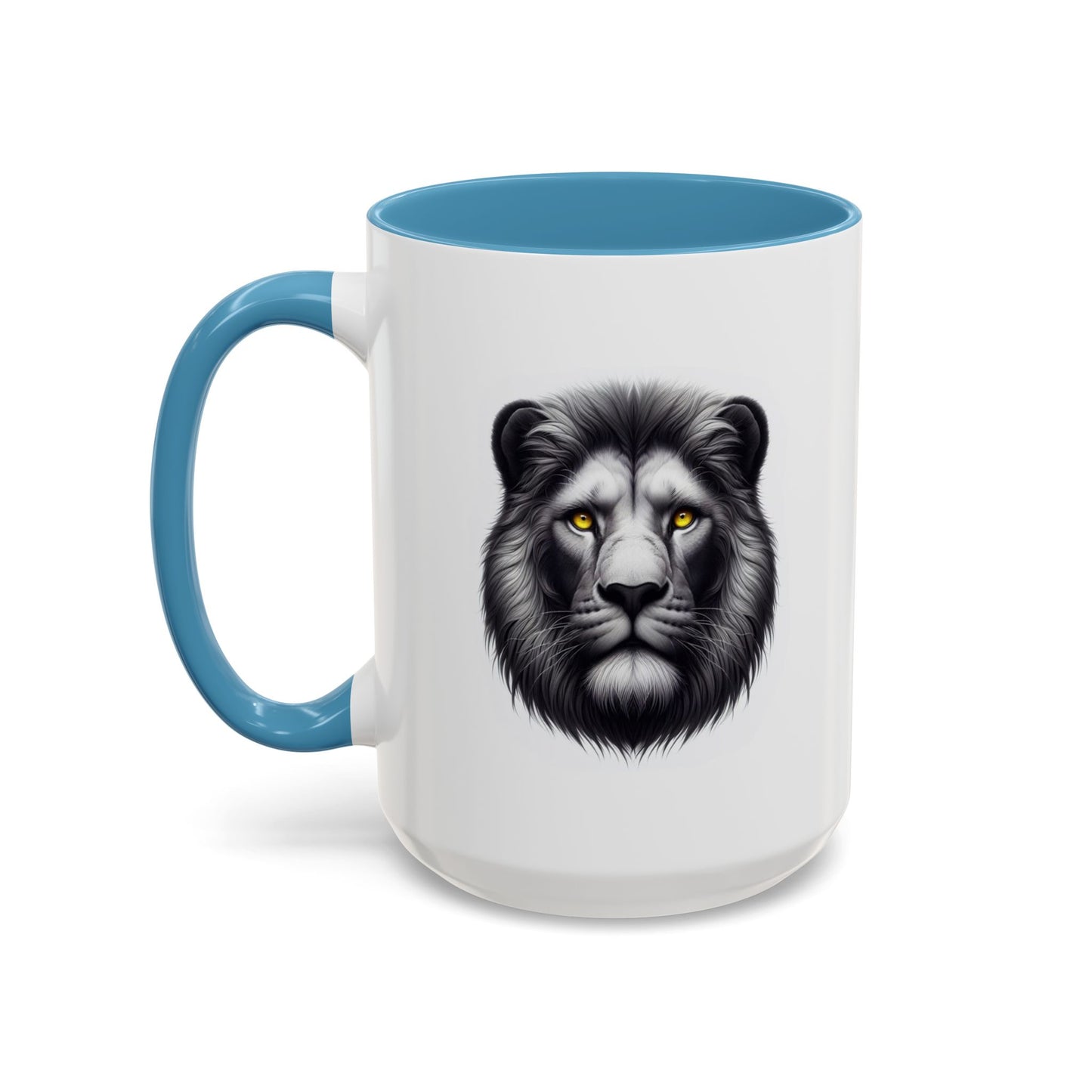 Lion Face with Golden Eyes | Accent Coffee Mug (11, 15oz)