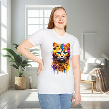 Chat vibrant | T-shirt doux unisexe