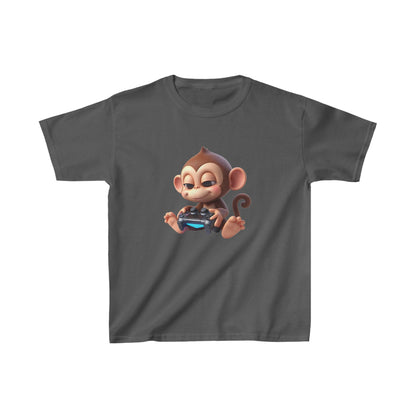 Singe animé jouant à un jeu | T-shirt en coton épais™ pour enfants