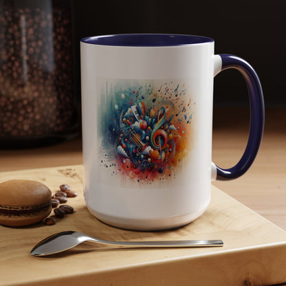 Musical Notes and Instruments | Accent Coffee Mug (11, 15oz)