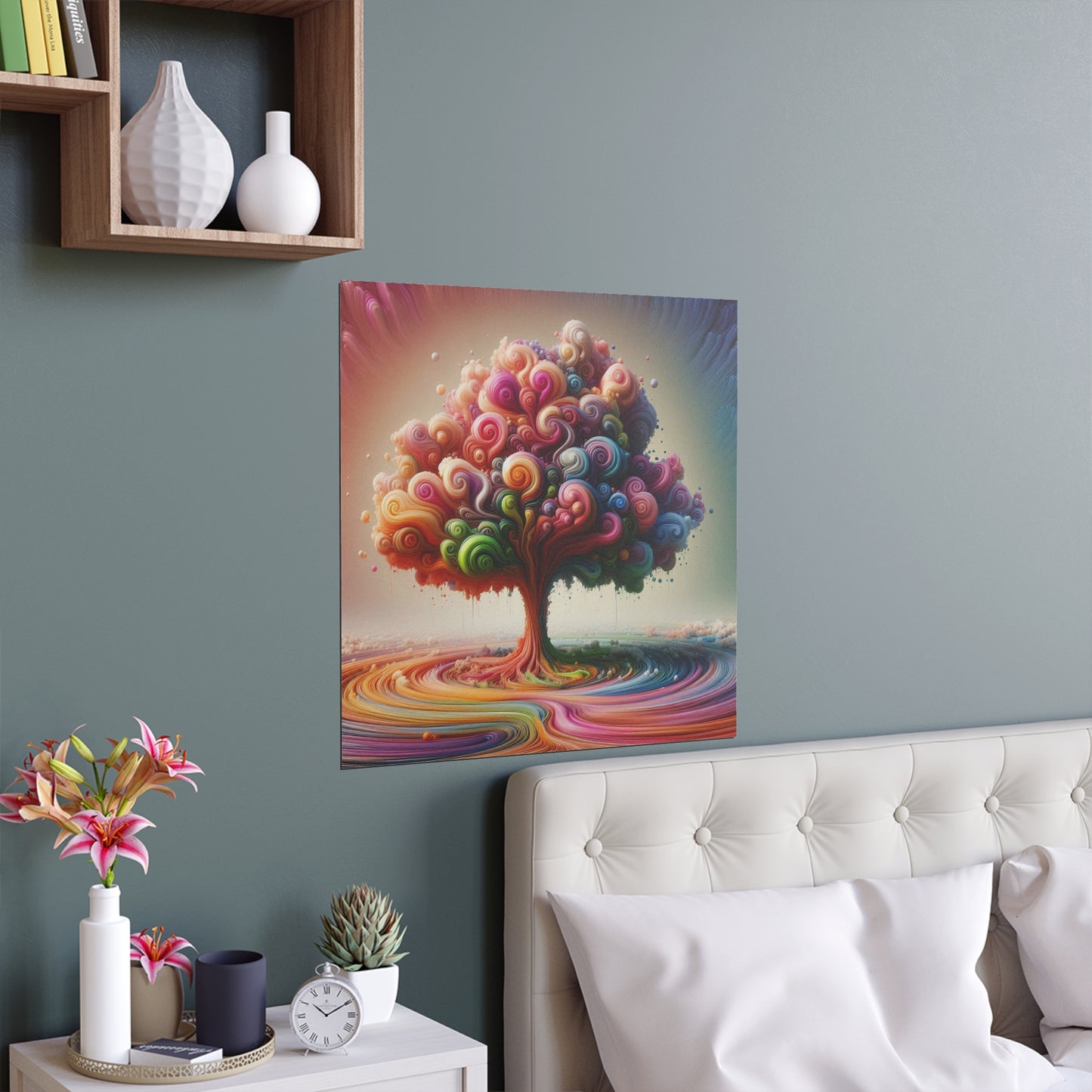 Colorful Swirls In A Tree | Indoor and Outdoor Silk Poster