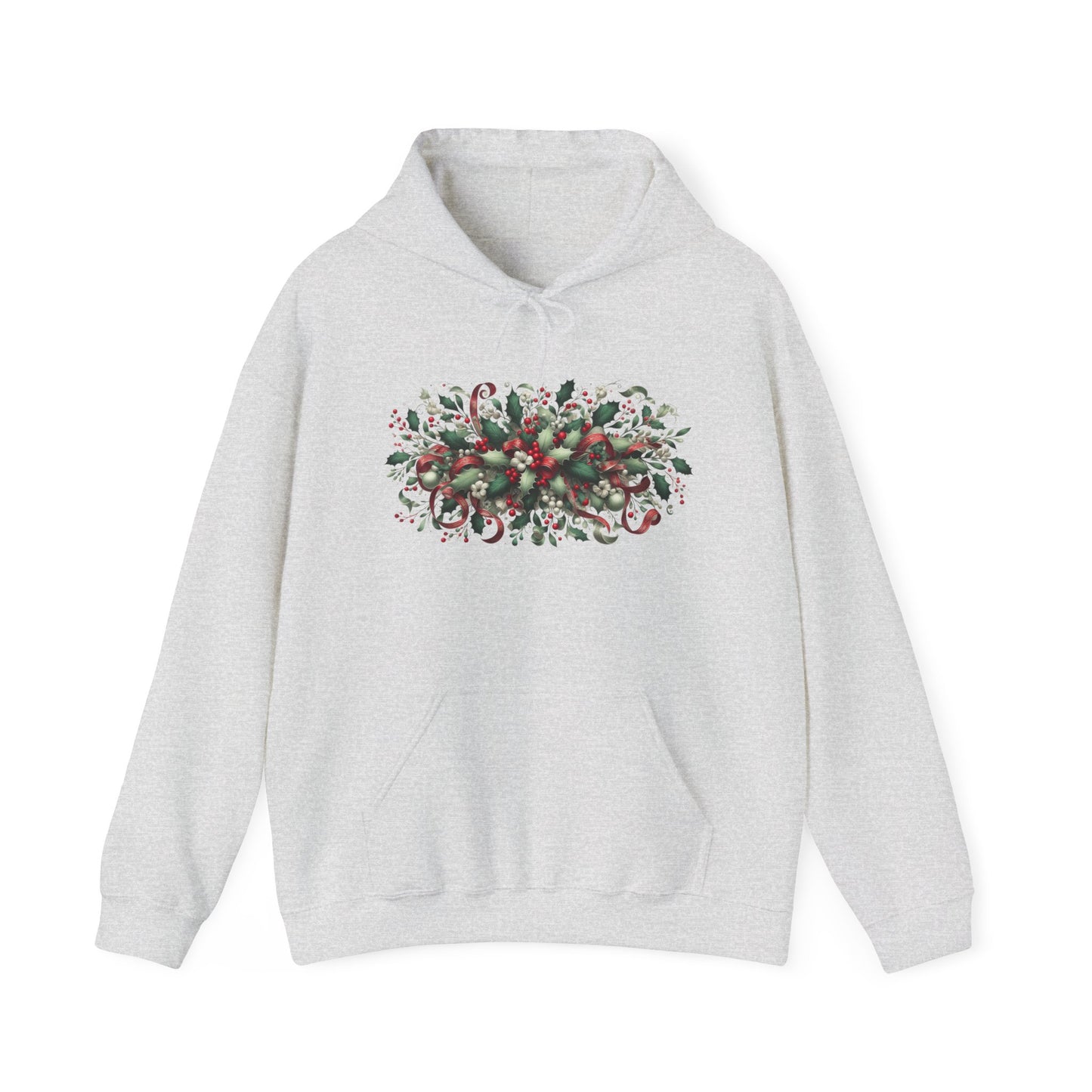 Mistletoe, Holly leaves, Berries and Ribbons | Unisex Heavy Blend™ Hooded Sweatshirt