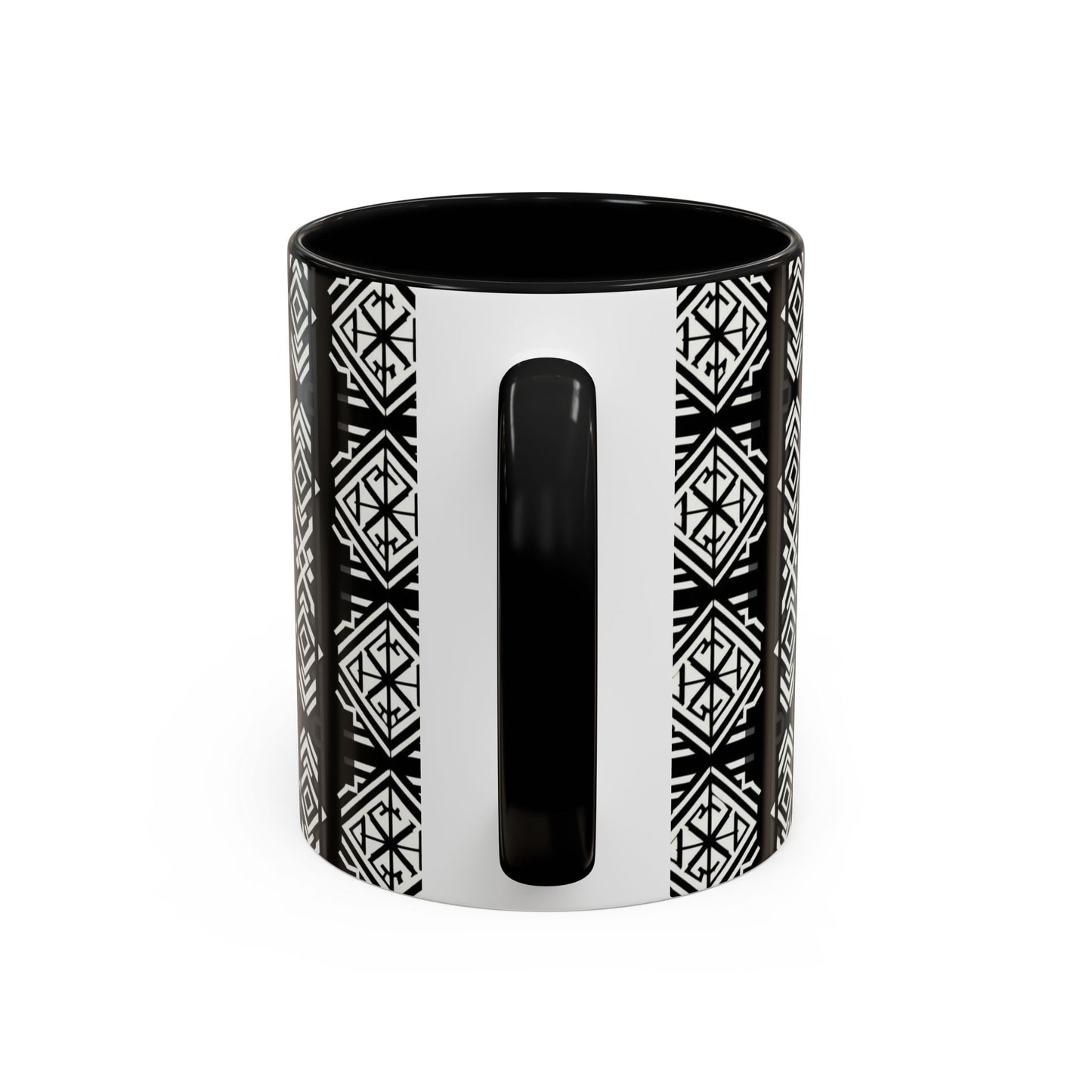 Black, White Geometric Pattern | Accent Coffee Mug (11oz)