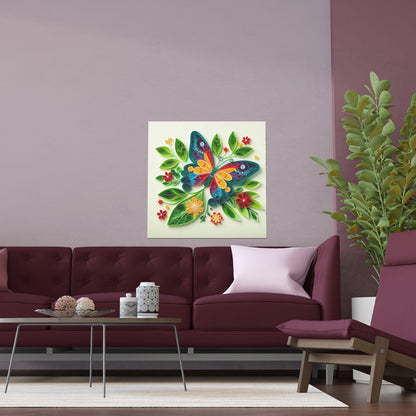 Multicolor Butterfly | Indoor and Outdoor Silk Poster