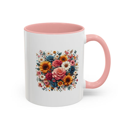 Fleurs multicolores | Tasse à café Accent (11, 15 oz)