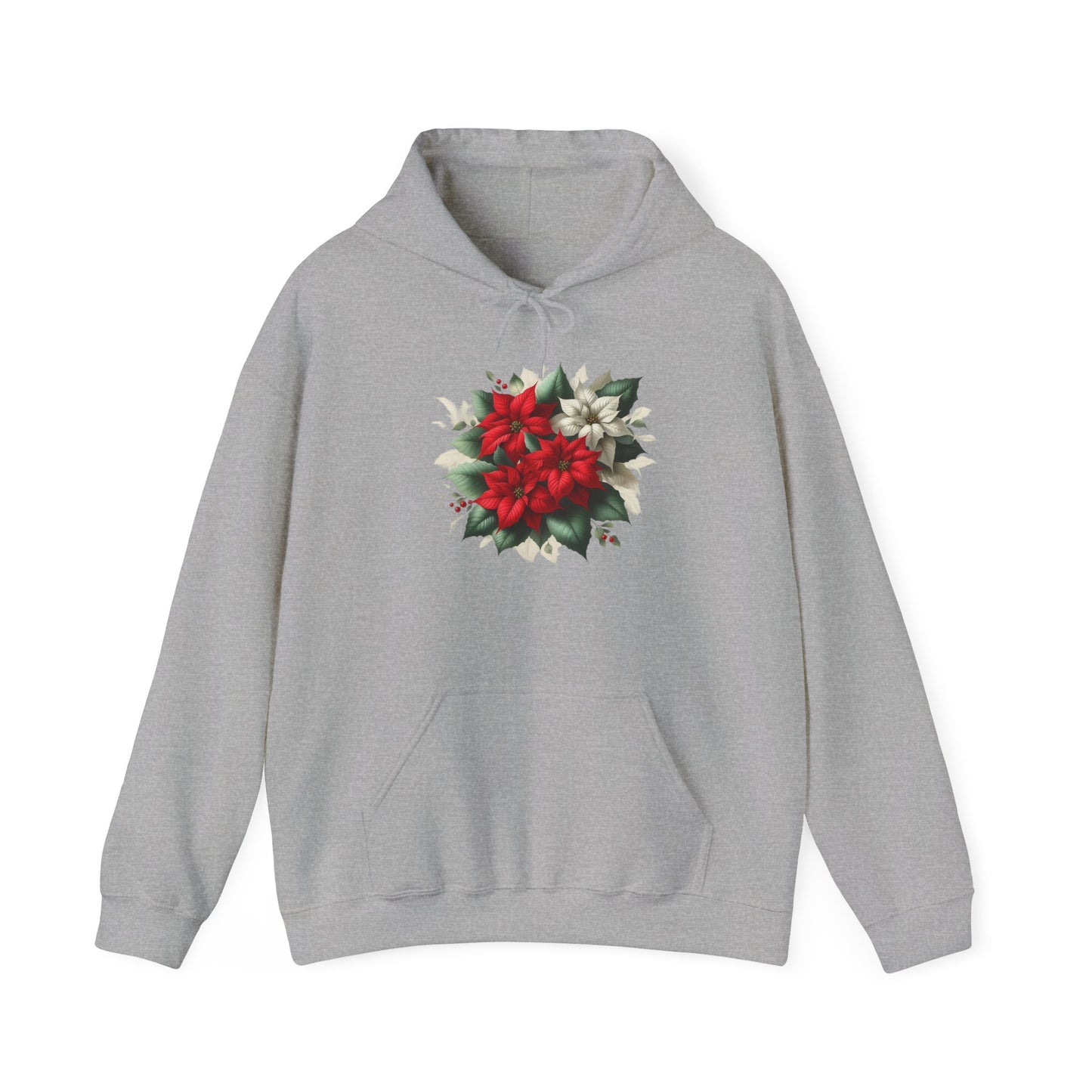 Festive Poinsettia Flowers | Unisex Heavy Blend™ Hooded Sweatshirt