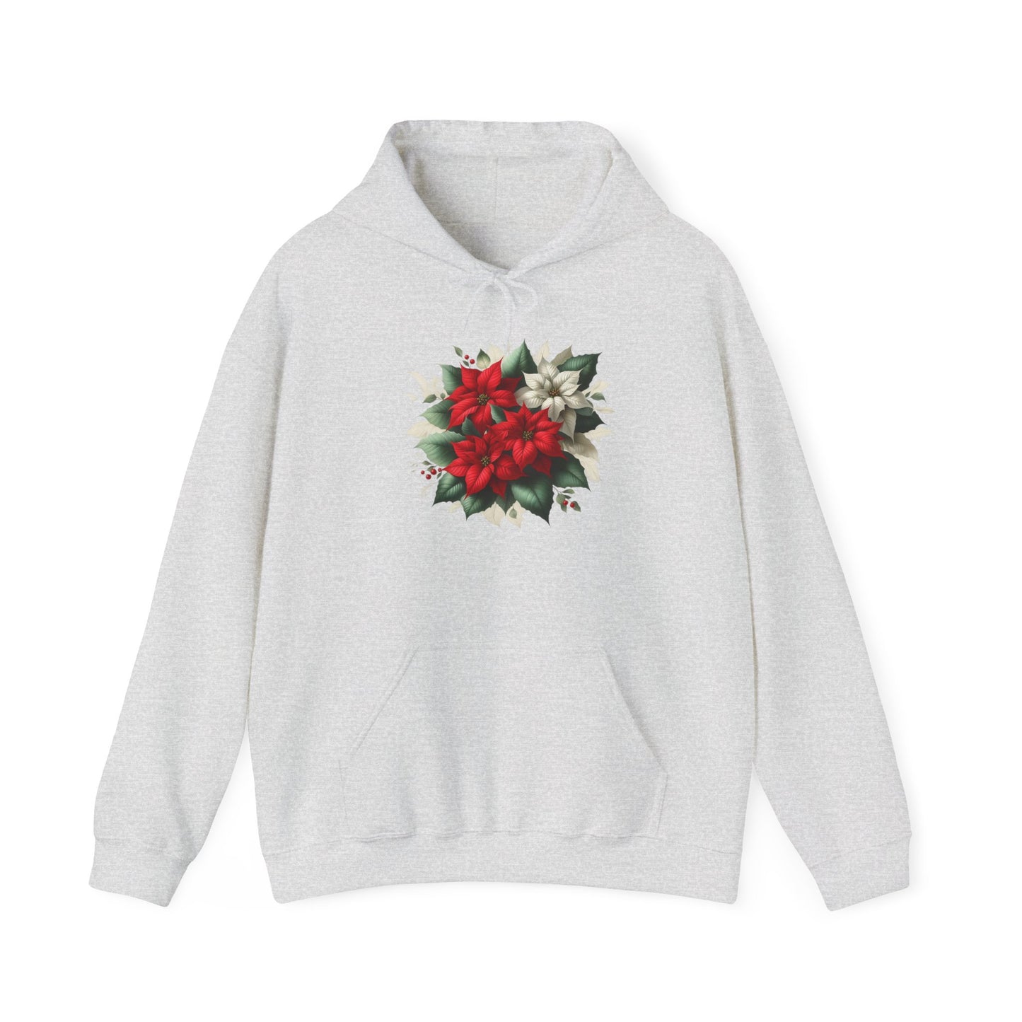 Festive Poinsettia Flowers | Unisex Heavy Blend™ Hooded Sweatshirt