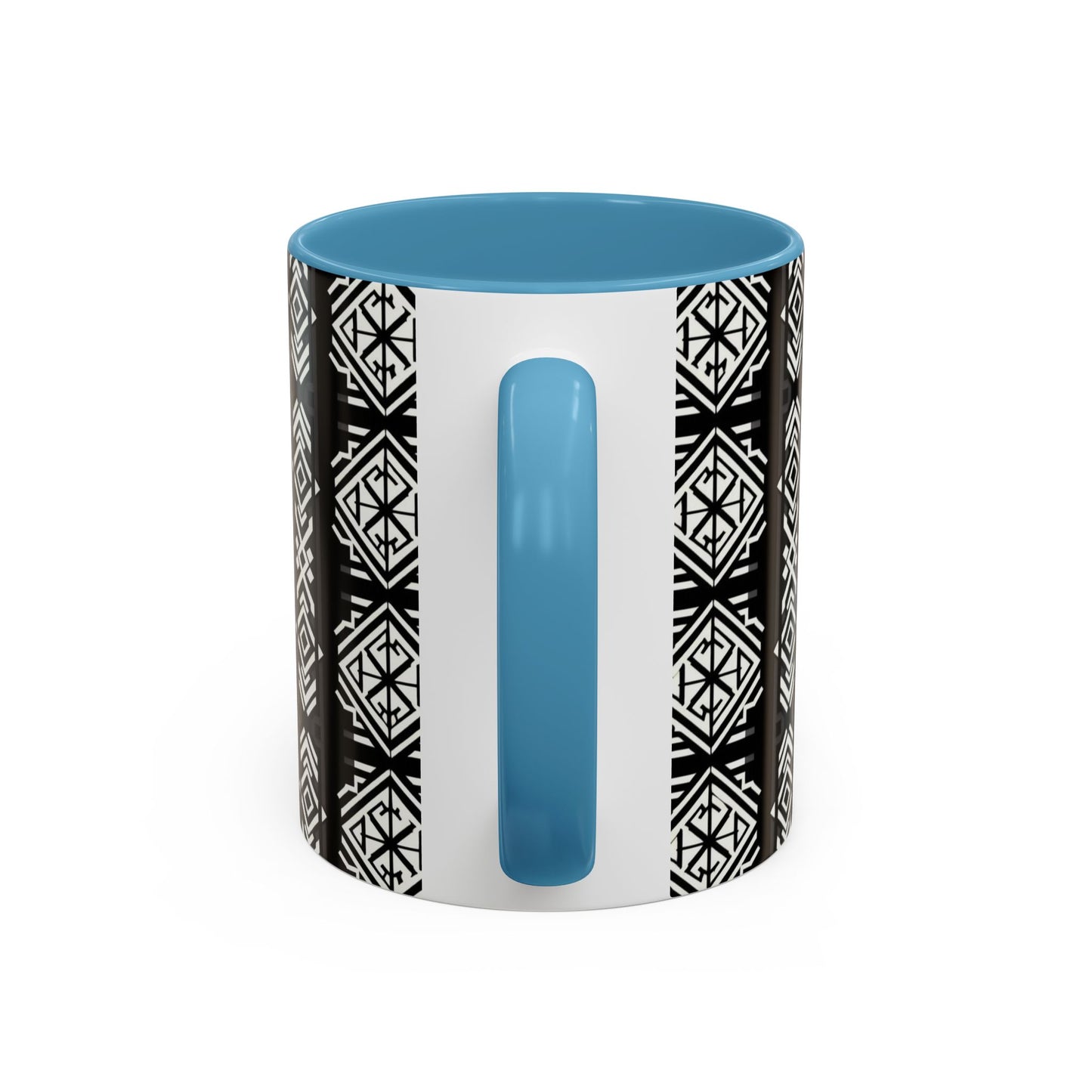 Black, White Geometric Pattern | Accent Coffee Mug (11oz)