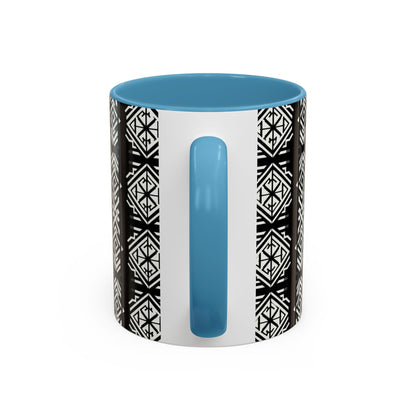 Black, White Geometric Pattern | Accent Coffee Mug (11oz)