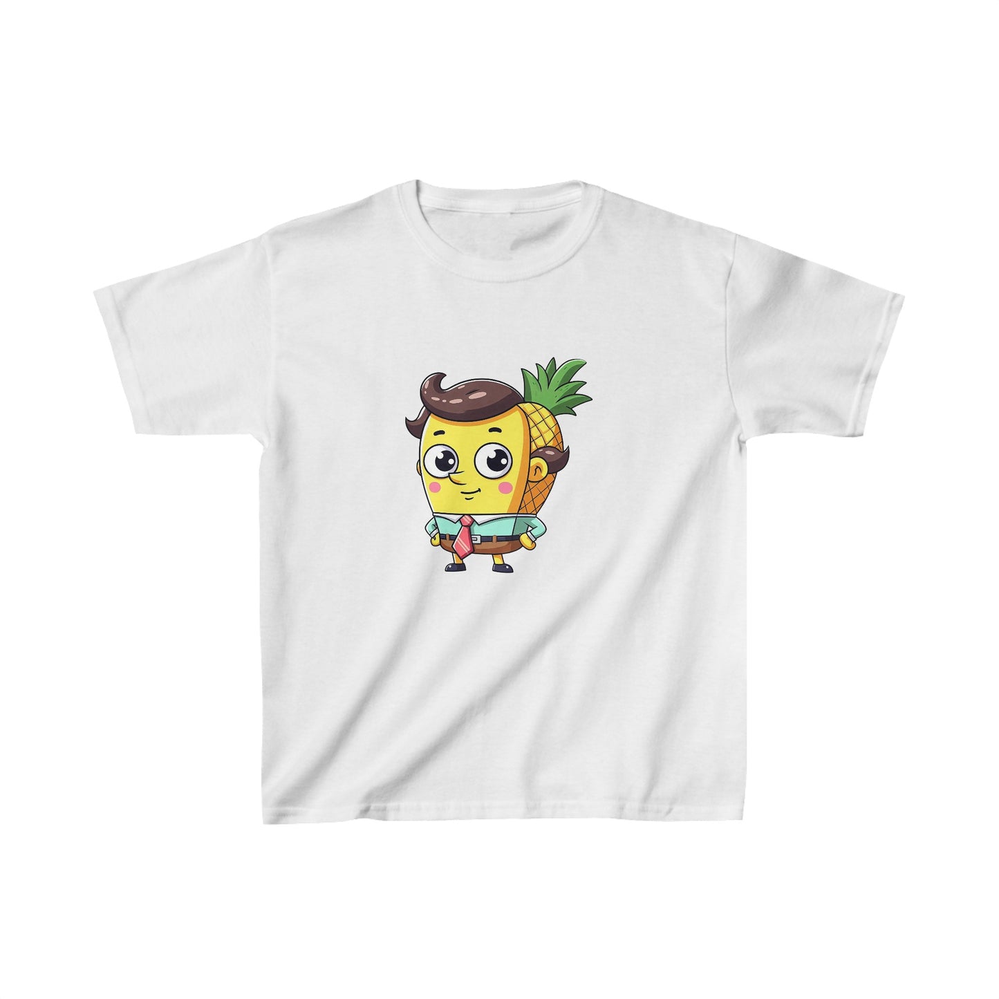 Camiseta de algodón pesado para niños con esponja de piña