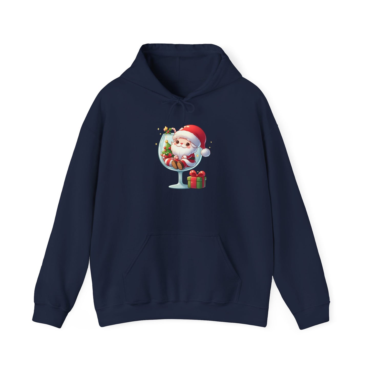 Santa in Wine Glass | Unisex Heavy Blend™ Hooded Sweatshirt