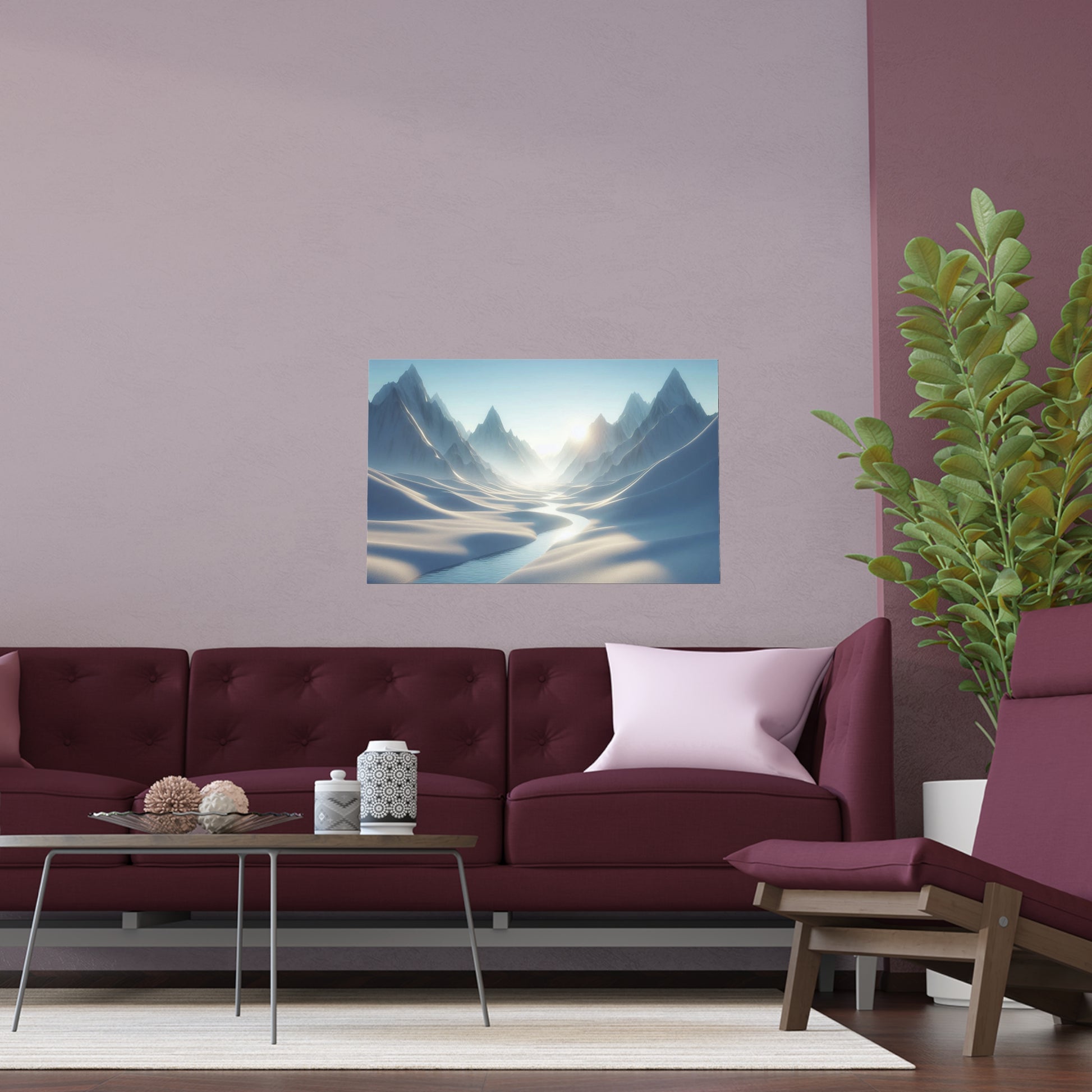 Icy Peaks in Summer | Time Changes For All | Indoor and Outdoor Silk Poster