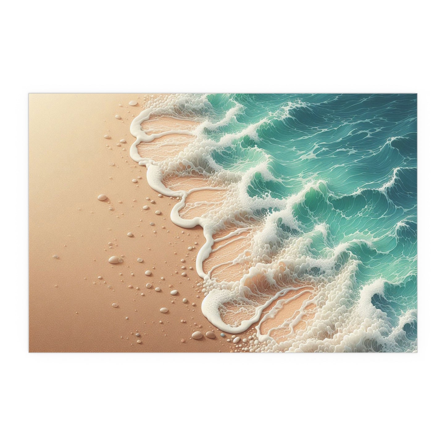 Wave Crashing a Sandy Beach | Indoor and Outdoor Silk Poster