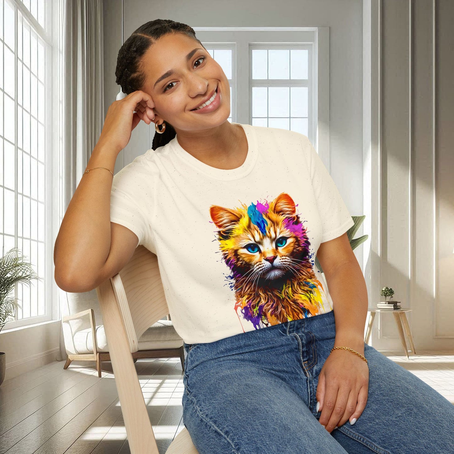 Chat vibrant | T-shirt doux unisexe