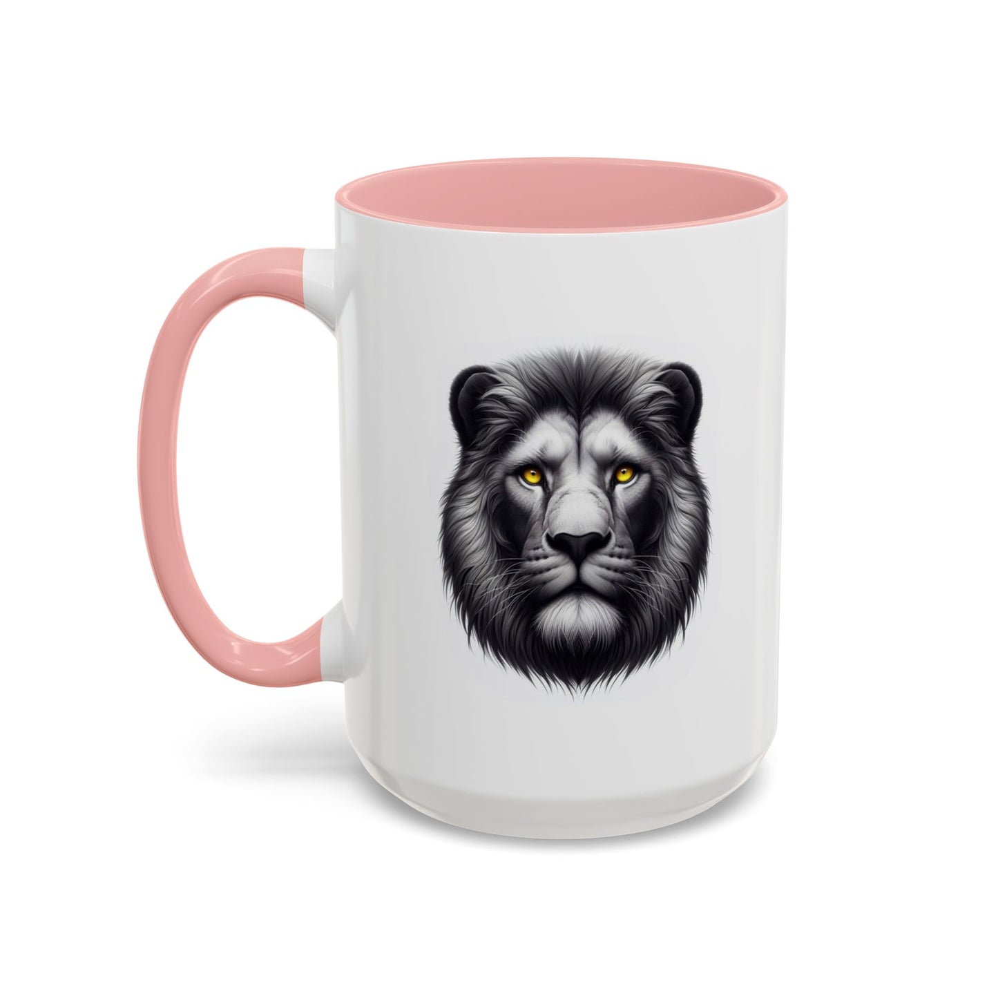 Lion Face with Golden Eyes | Accent Coffee Mug (11, 15oz)