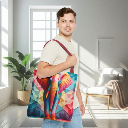 Multicolored Polyfaceted Elephant | Tote Bag