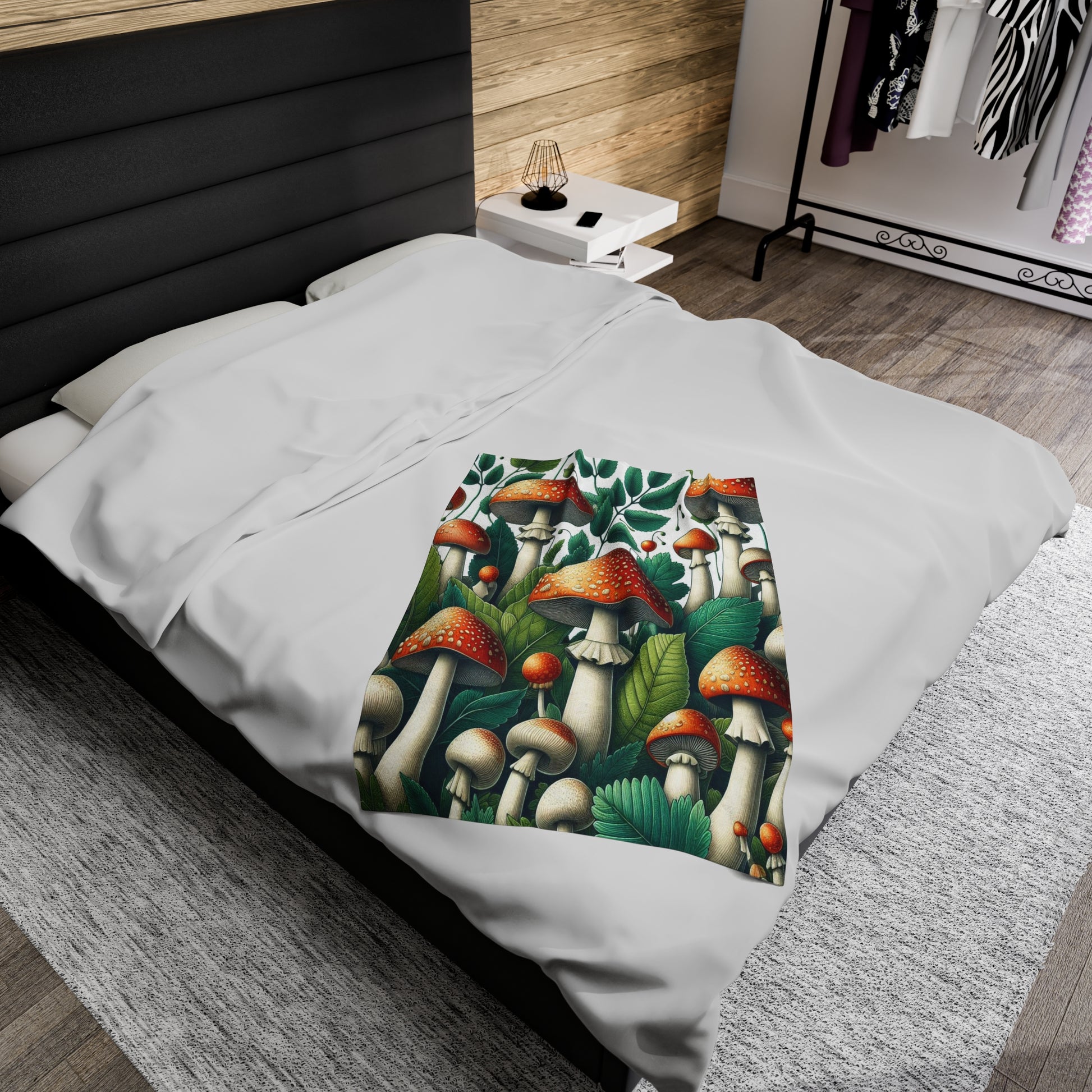 Mega Mushrooms | Velveteen Plush Blanket