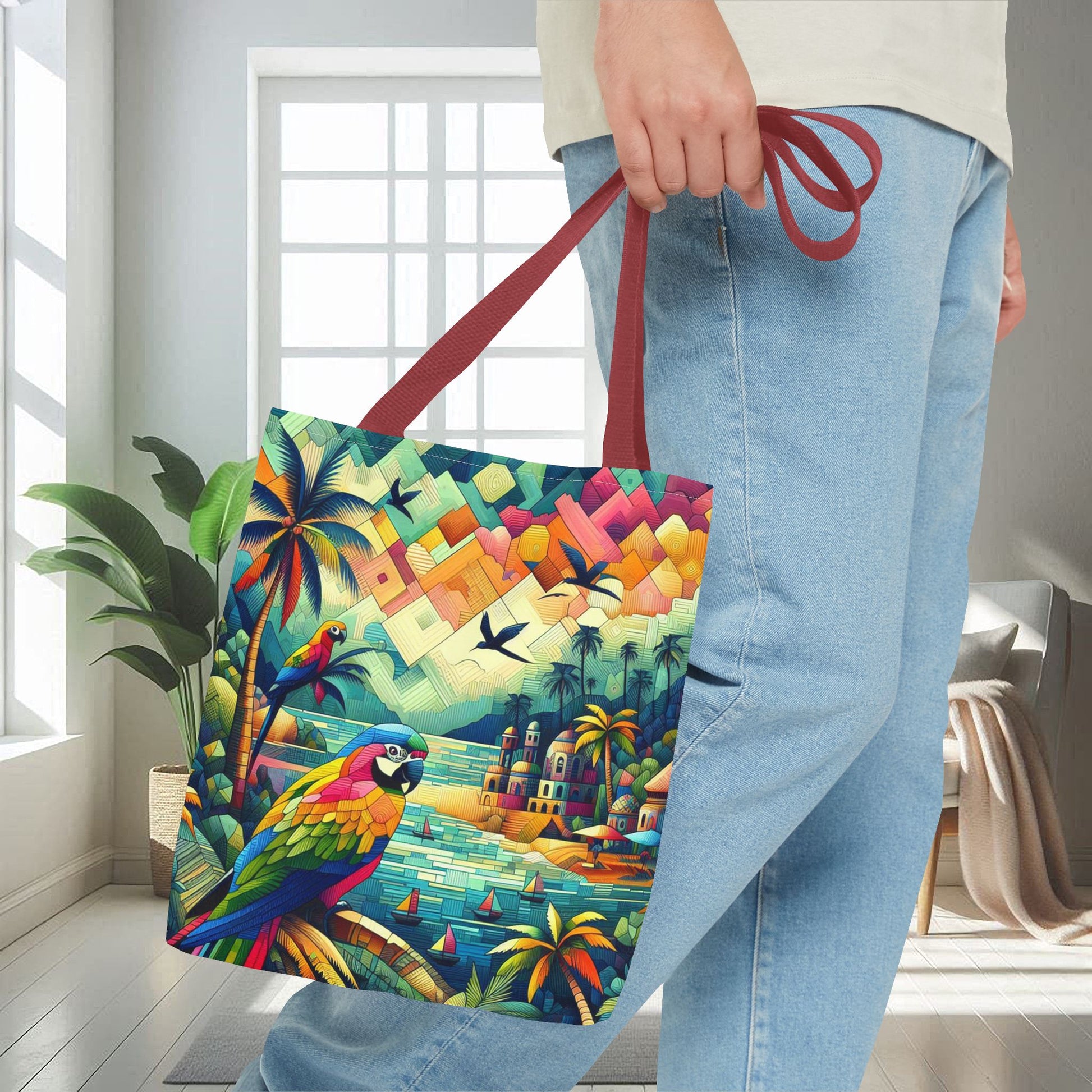 Parrots Overlooking A City | Tote Bag