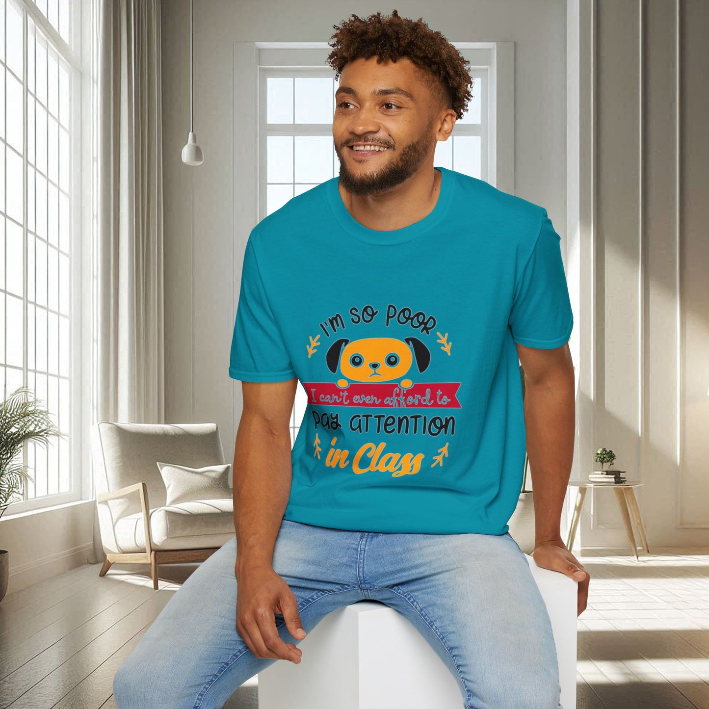 Je ne peux pas me permettre de faire attention en classe | T-shirt doux unisexe