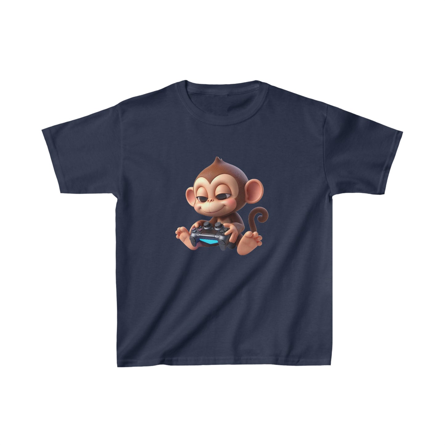 Singe animé jouant à un jeu | T-shirt en coton épais™ pour enfants