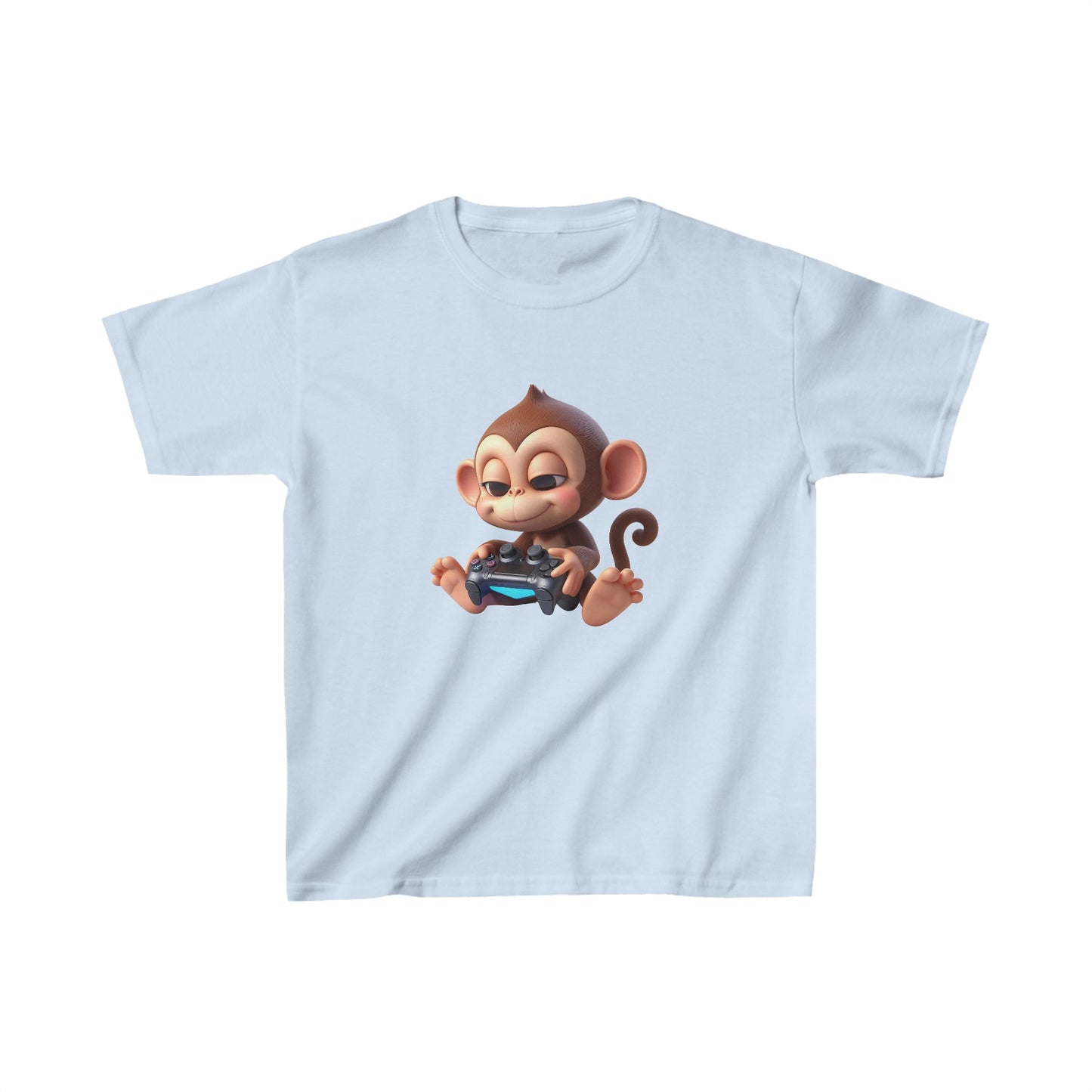 Singe animé jouant à un jeu | T-shirt en coton épais™ pour enfants